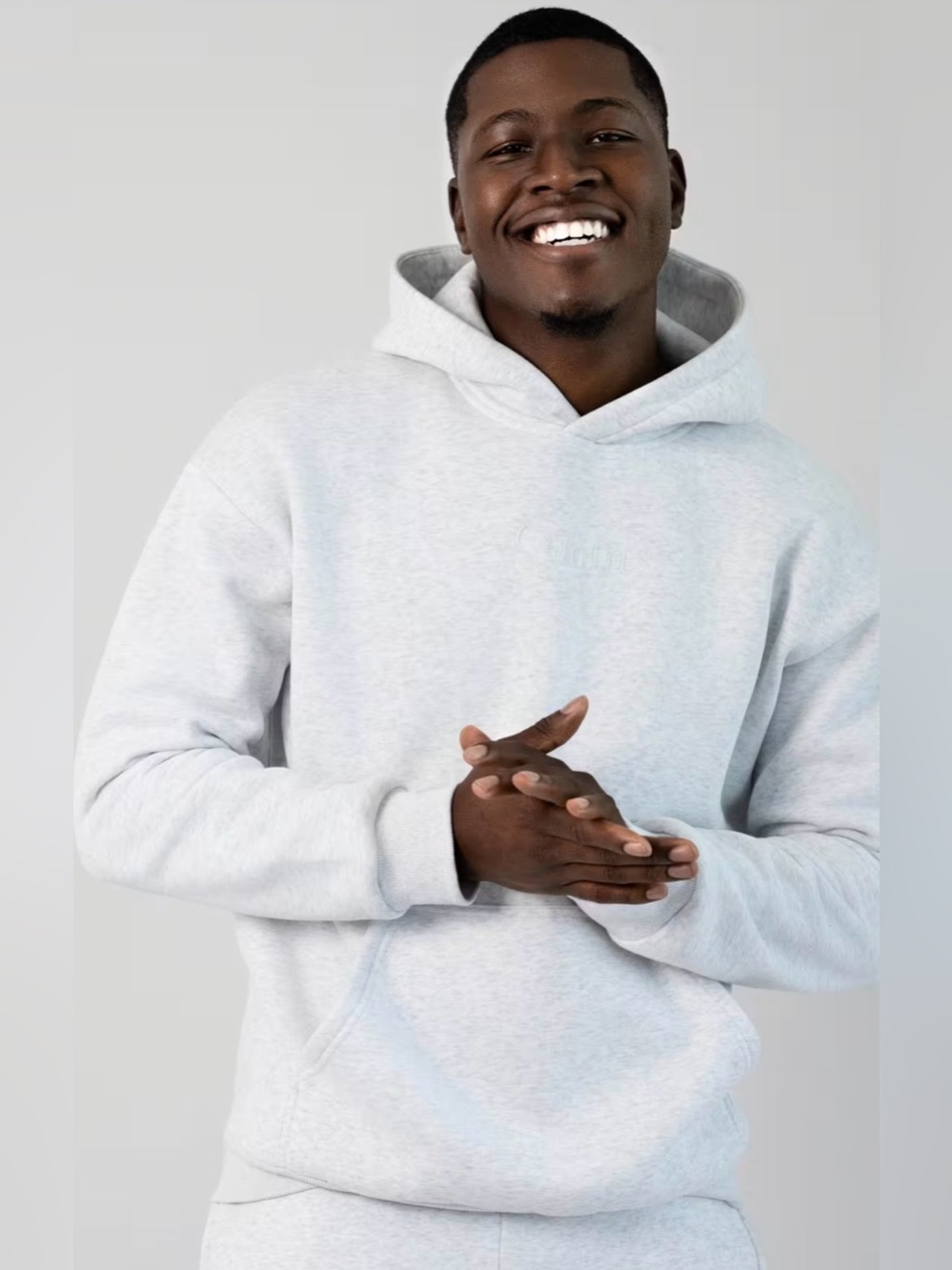 Comfrt Light Gray Men's Pullover Hoodie